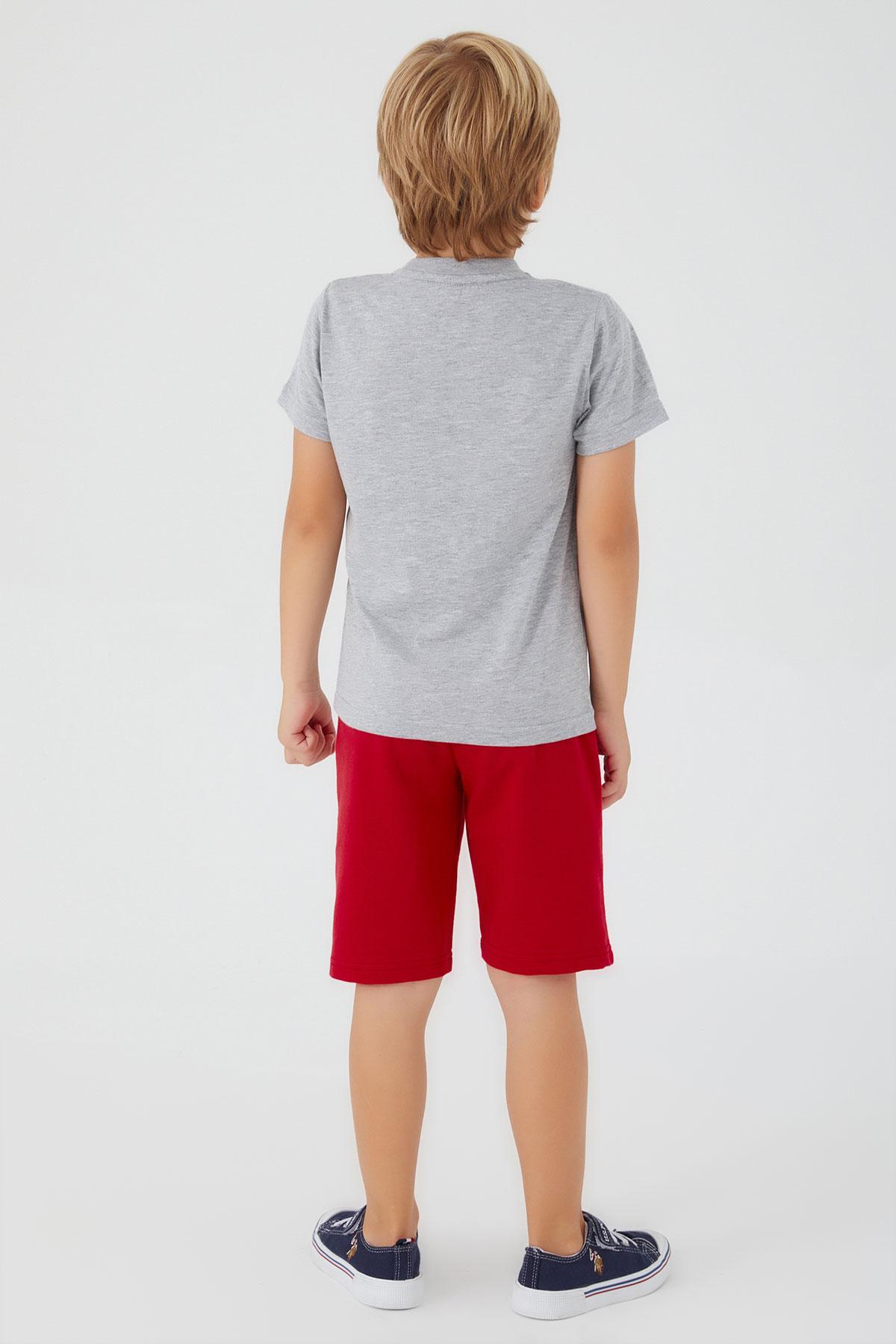 Selected image for U.S. POLO ASSN. Komplet šorc i majica za dečake US1351-4 crveno-sivi