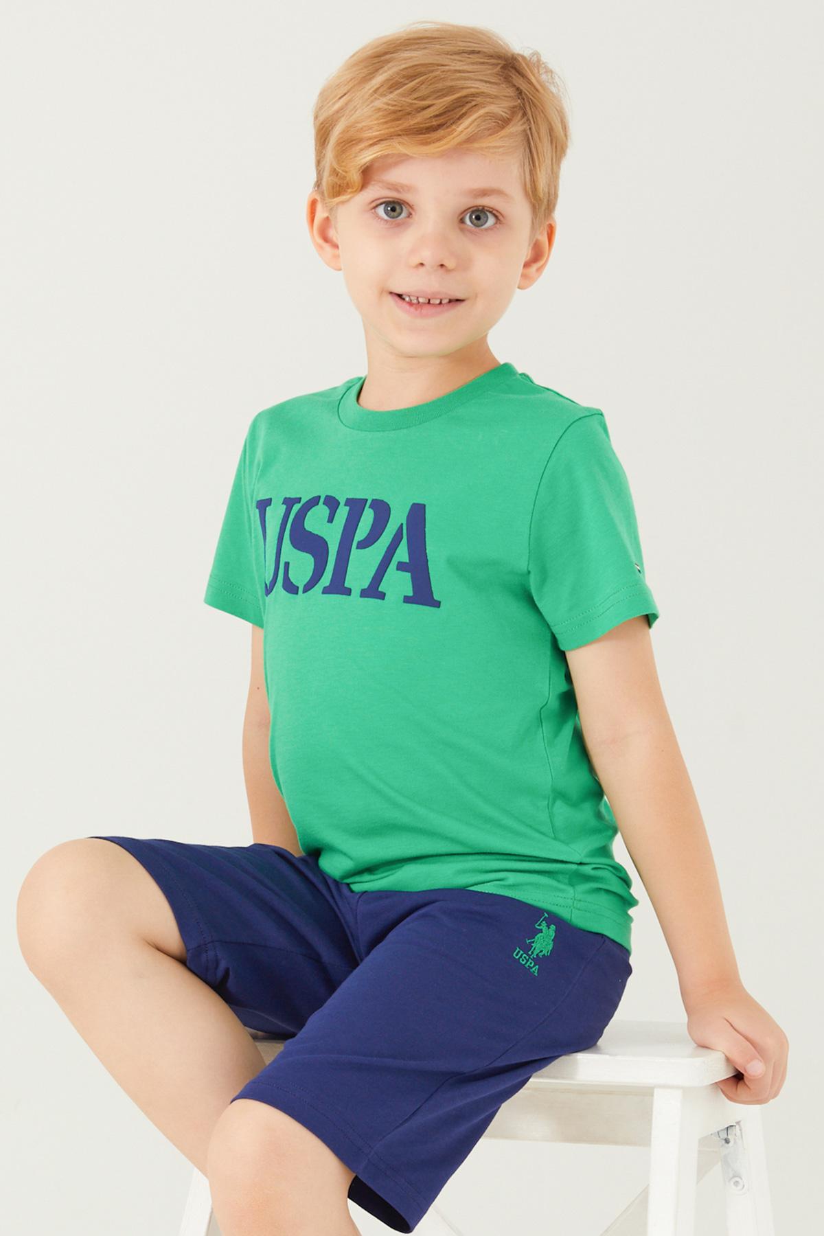 U.S. POLO ASSN. Komplet šorc i majica za dečake US1317-G teget-zeleni