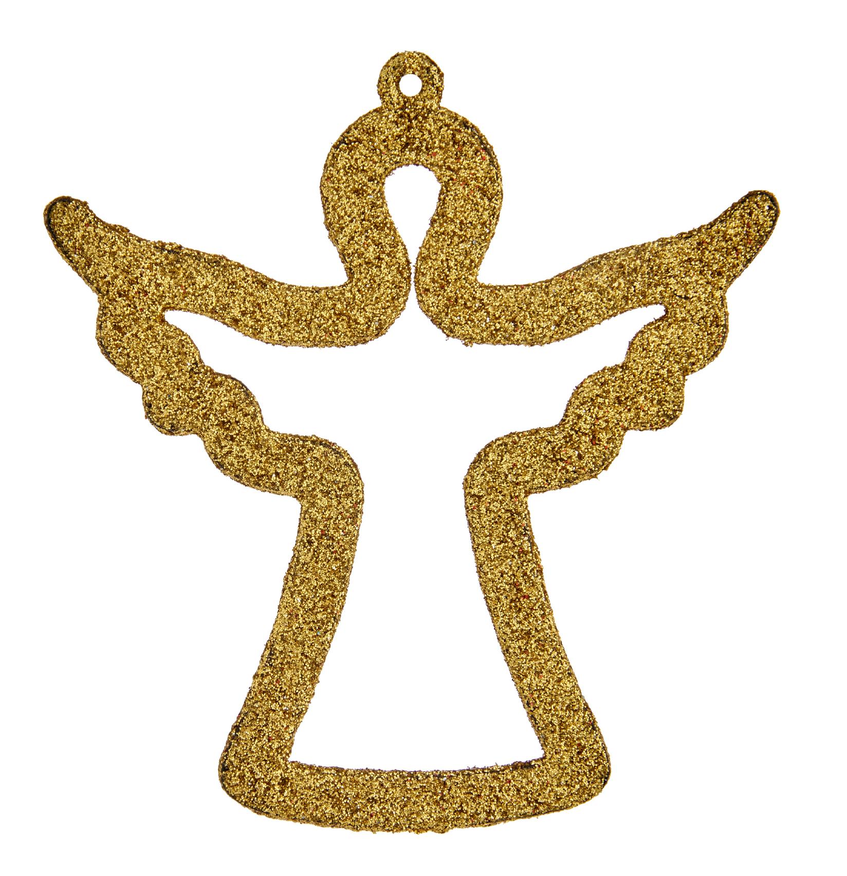 Slike KRIST+ Set od 3 ukrasna anđela srebrno-zlatno-crveni