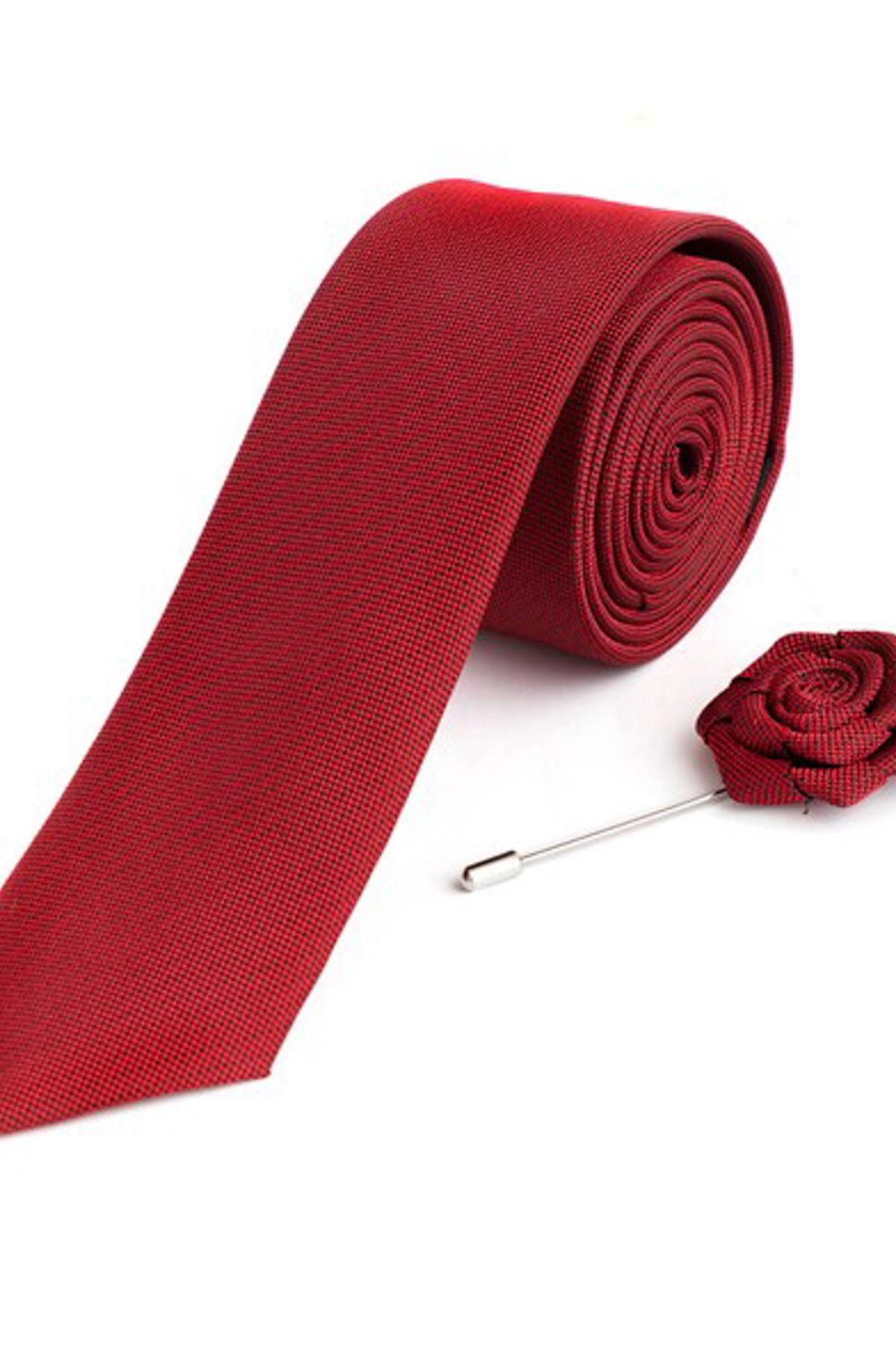 TUDORS Uža kravata sa šnalom crvena