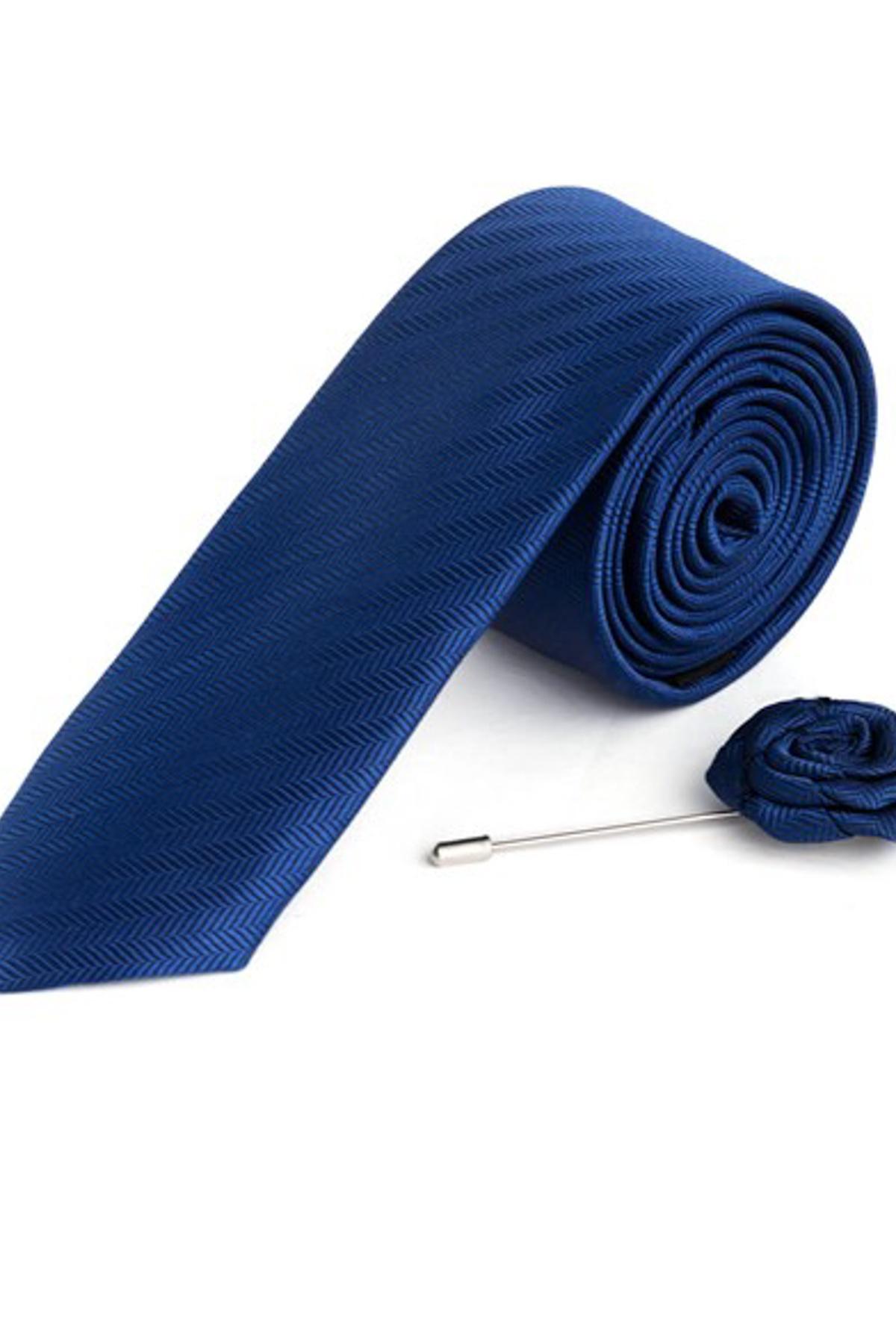 TUDORS Uža kravata sa šnalom plava