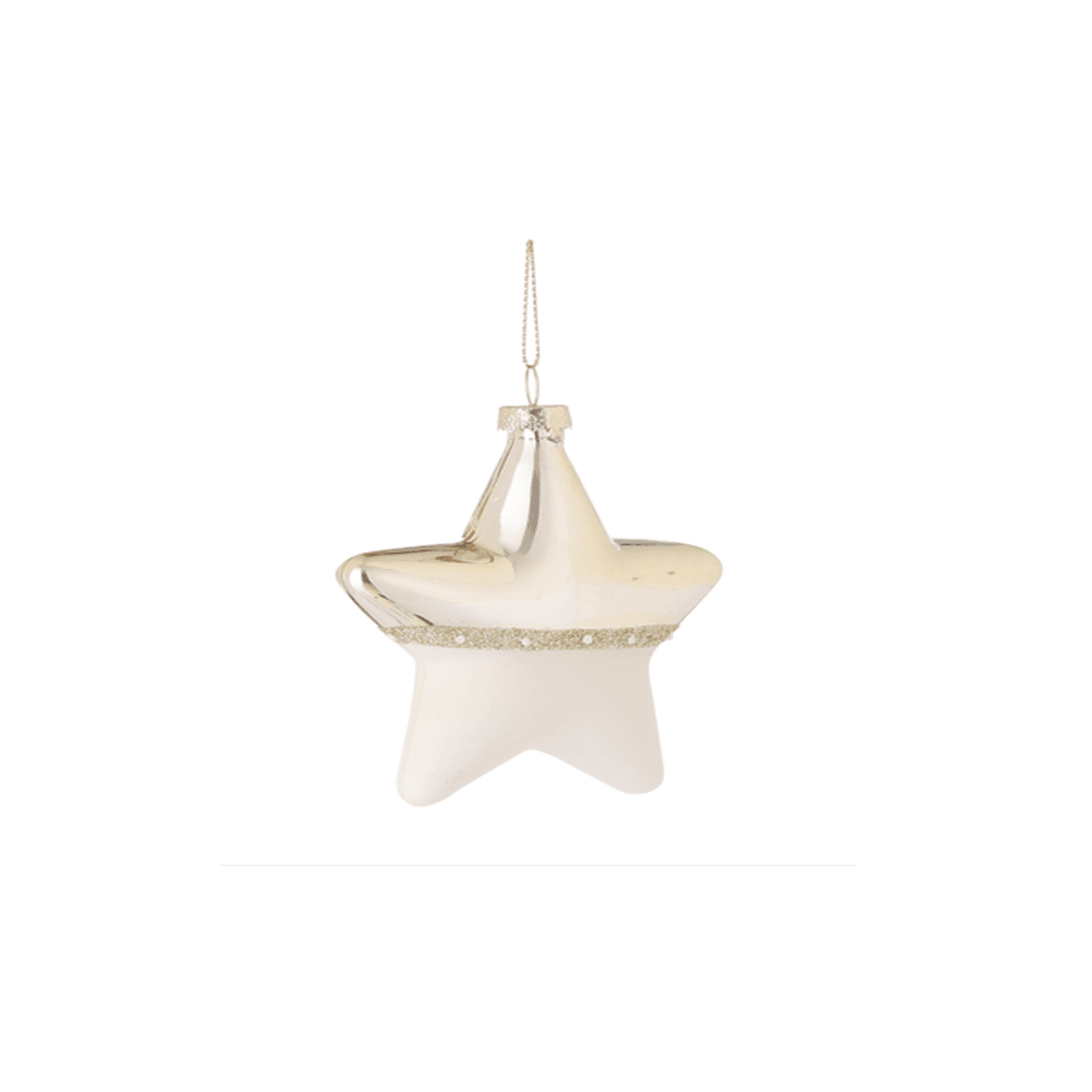 Edelman Novogodišnji ukras belo-zlatni zvezda
