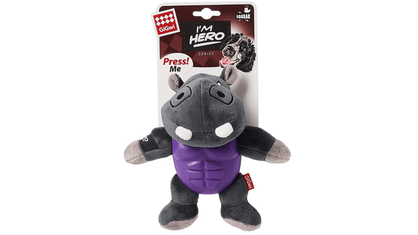 GIGWI Ekstra jaka igračka za psa I'm Hero Armor Hippo Squeaker 18cm