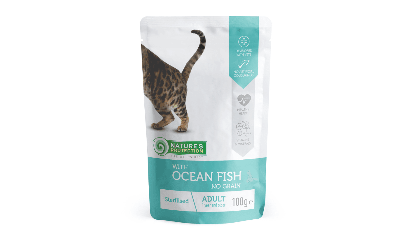 NATURE'S PROTECTION Sosić za sterilisane mačke Ocean Fish 100g