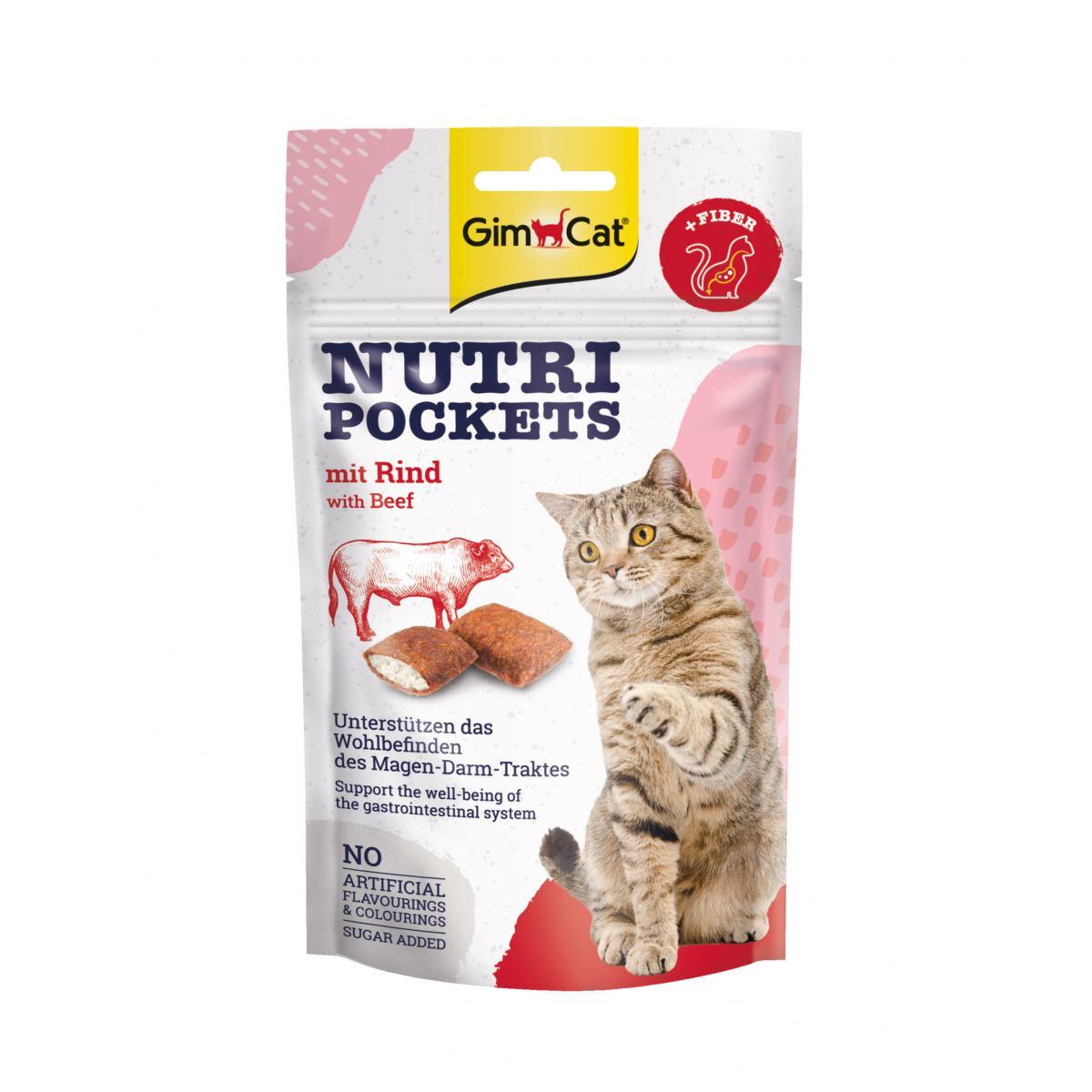GIMCAT Poslastica za mačke Digestive Beef&Malt Nutri Pockets 60g