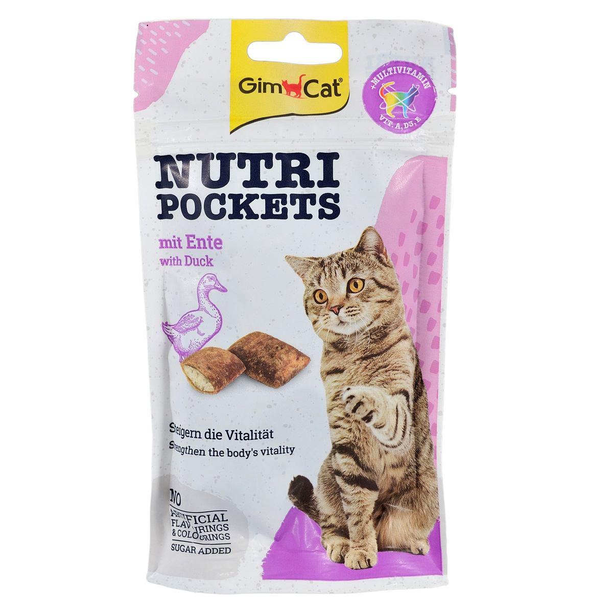 GIMCAT Poslastica za mačke Nutri Pockets Duck&Vitamin A,D3,E 60g