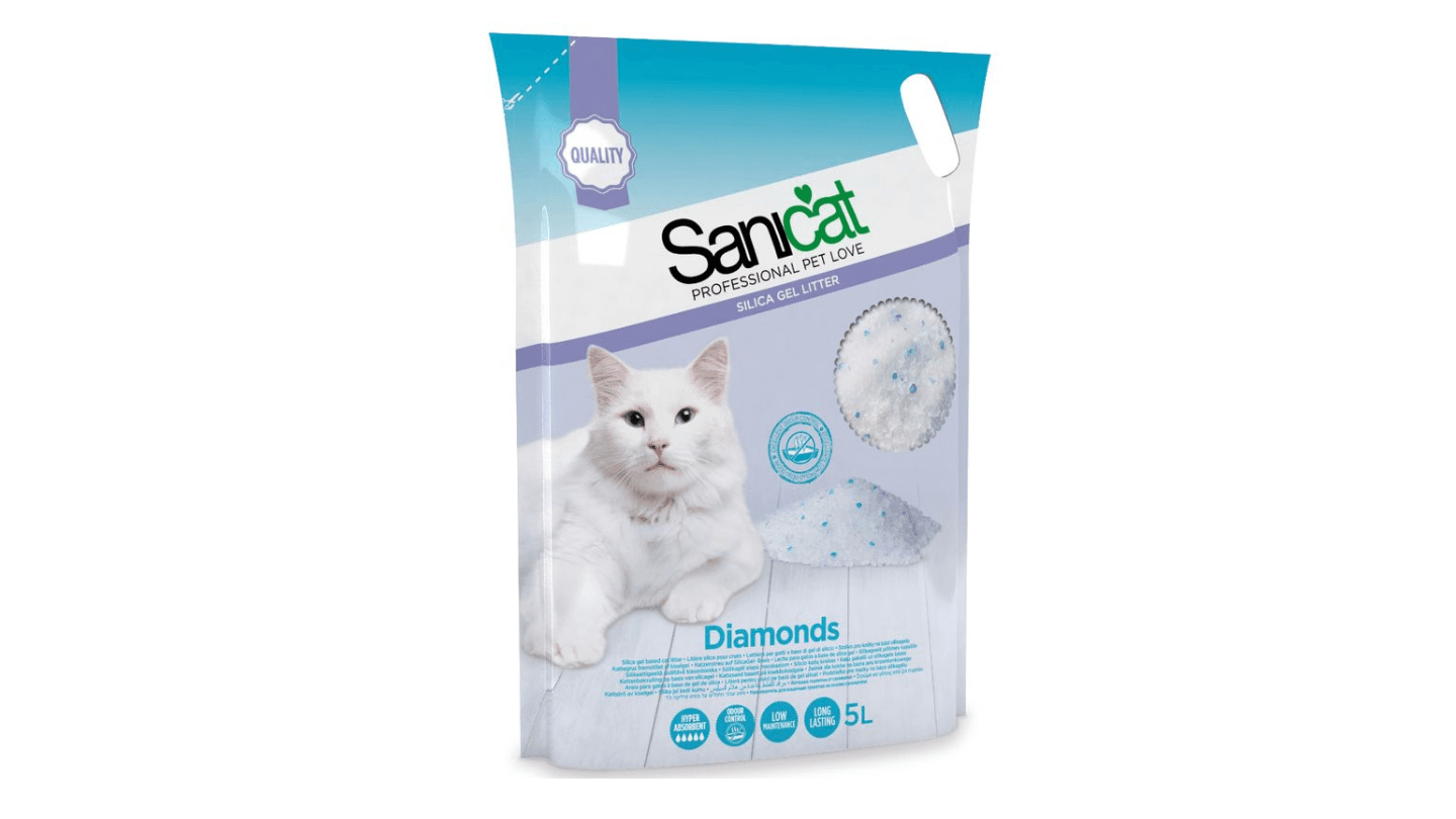 SANICAT Silikonski pesak za mačke Diamonds Fragrance Free 5l
