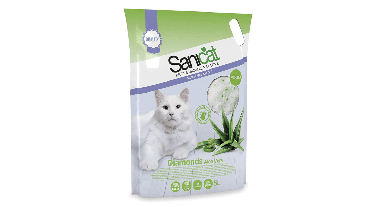 SANICAT Silikonski pesak za mačke Diamonds aloe vera 5l