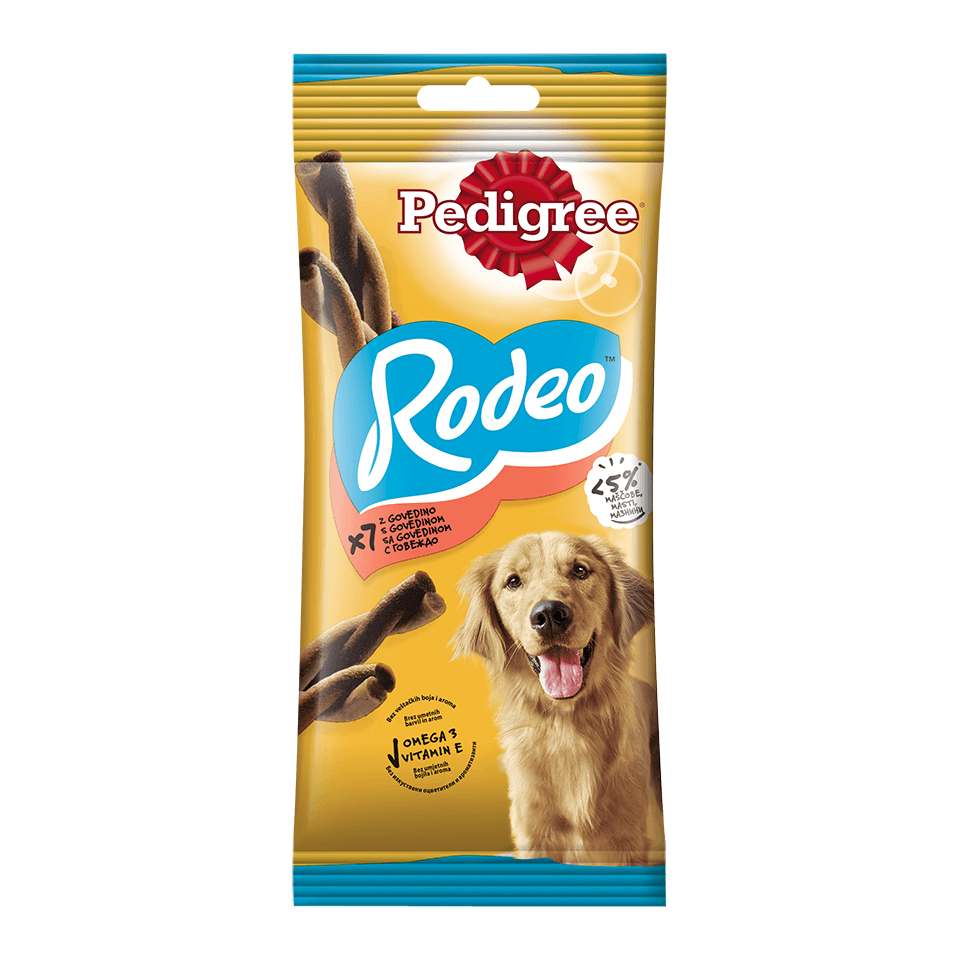 PEDIGREE Poslastice za pse sa ukusom govedine Rodeo 123g 7/1