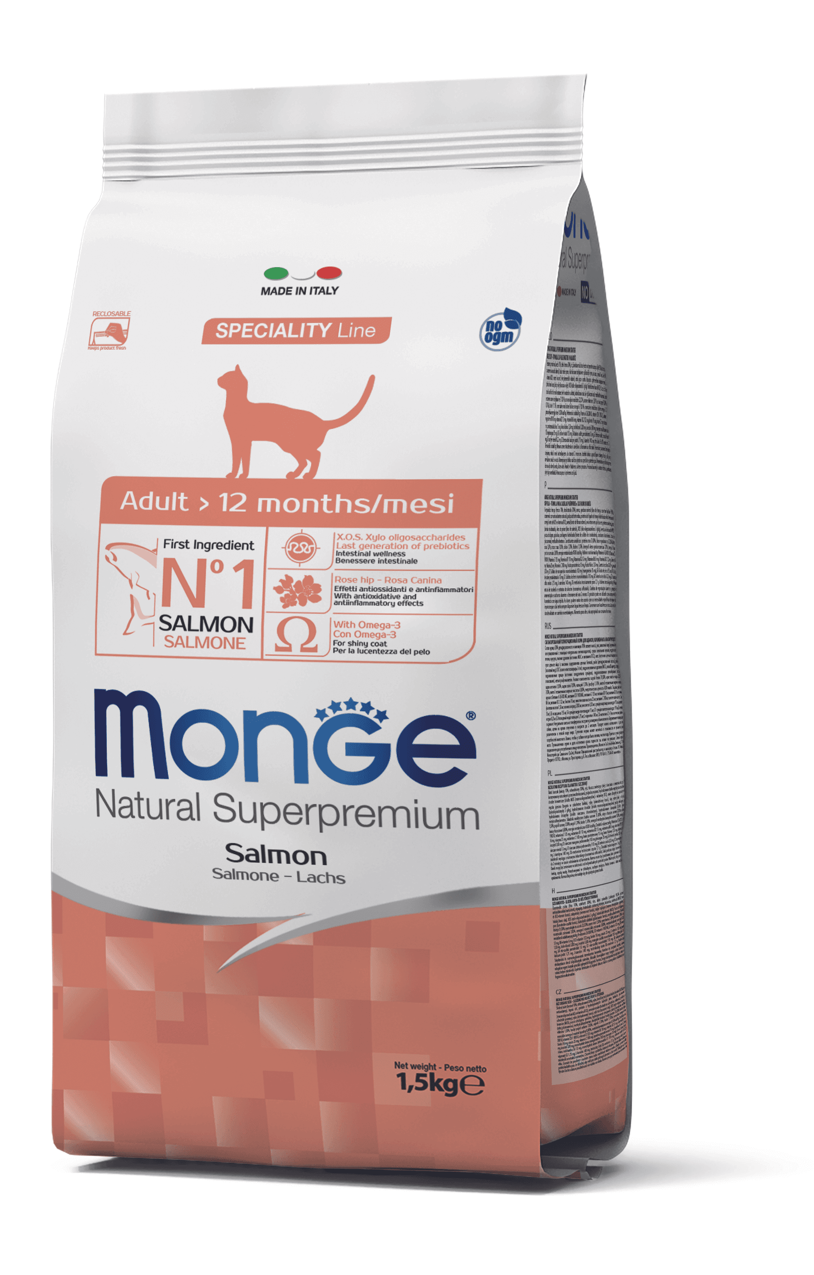 MONGE Suva hrana za mačke sa ukusom lososa Adult Monoprotein 1.5kg