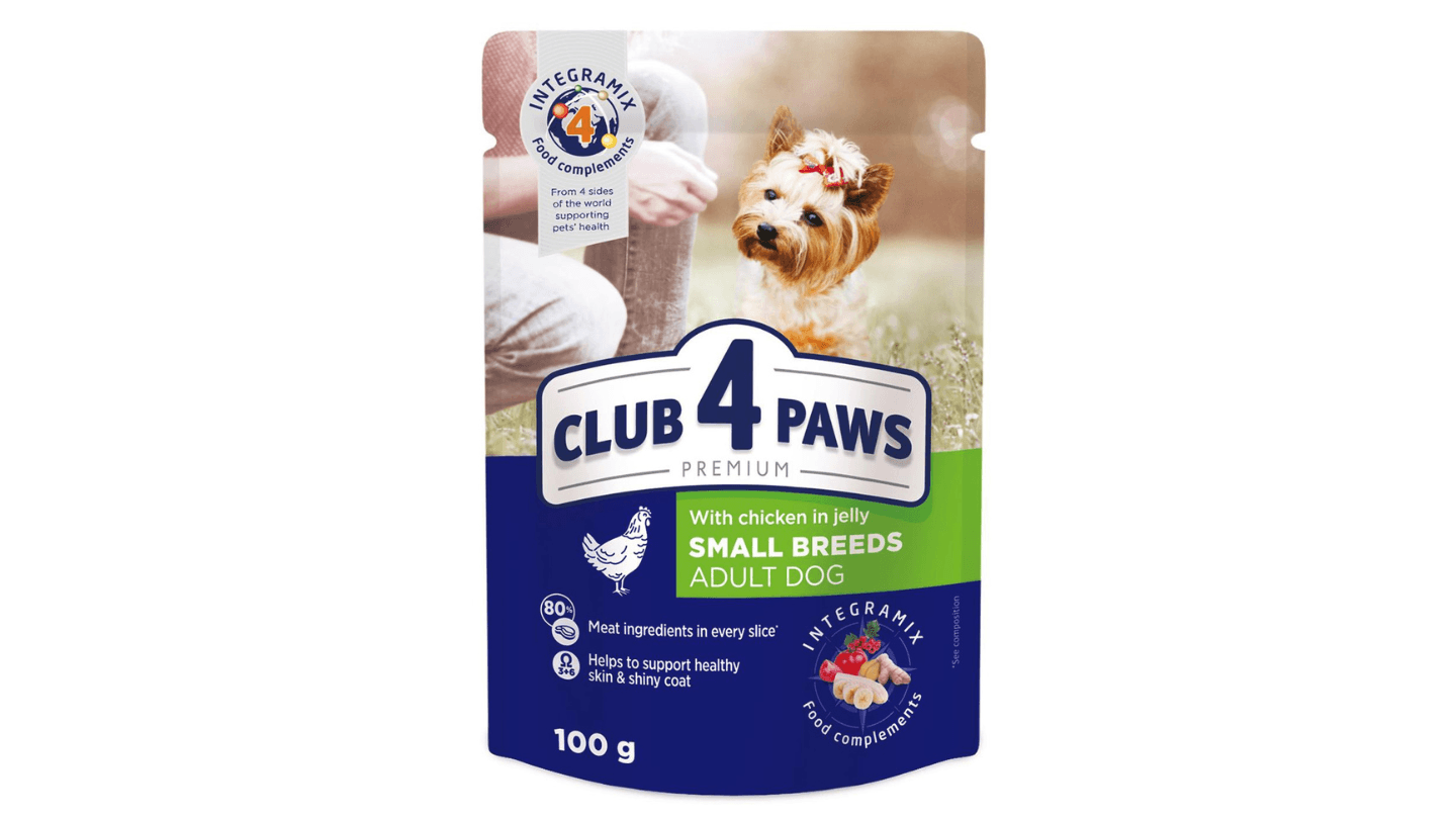 CLUB 4 PAWS Sosić za pse Adult Small Breed piletina u želeu 100g