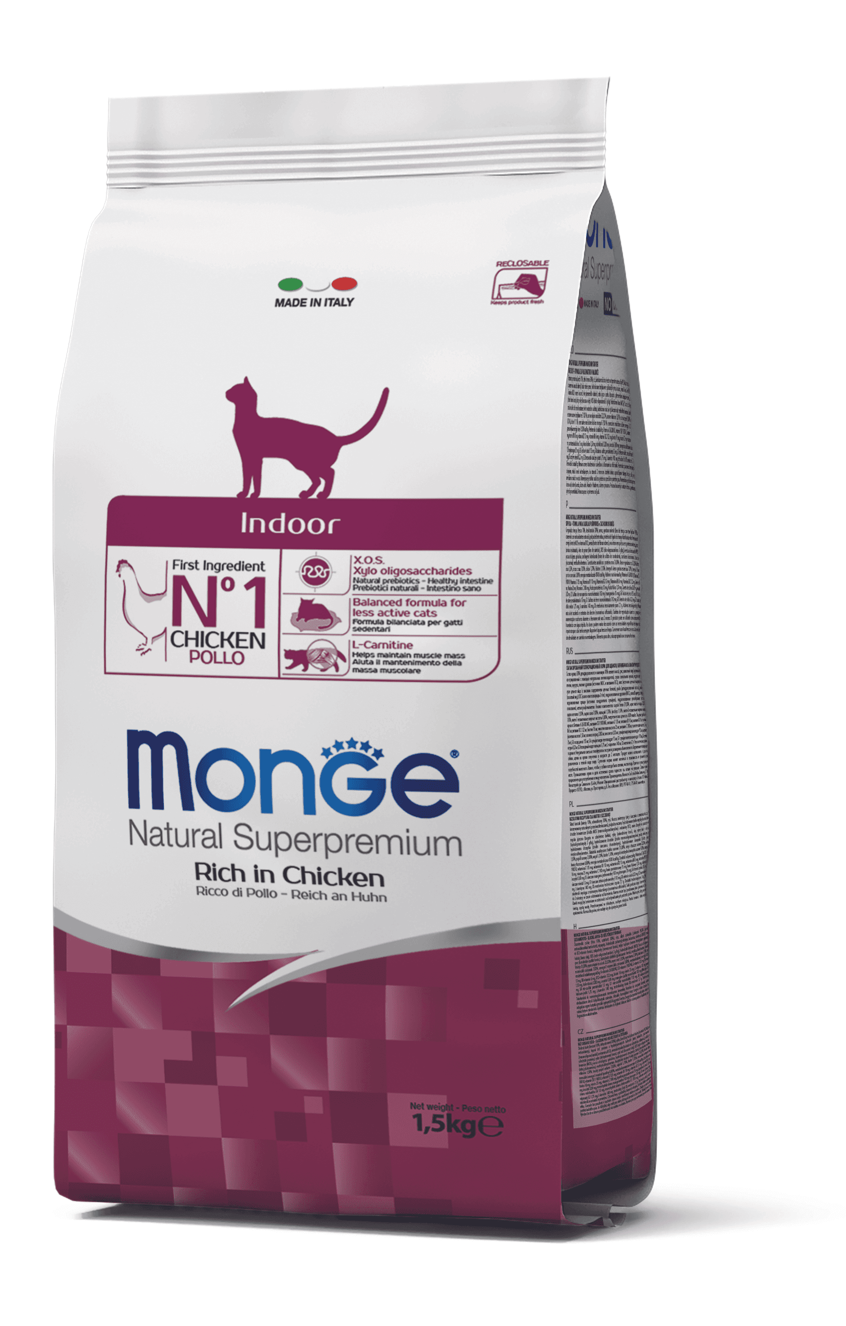 Selected image for MONGE Suva hrana za mačke sa ukusom piletine Indoor Adult 1.5kg