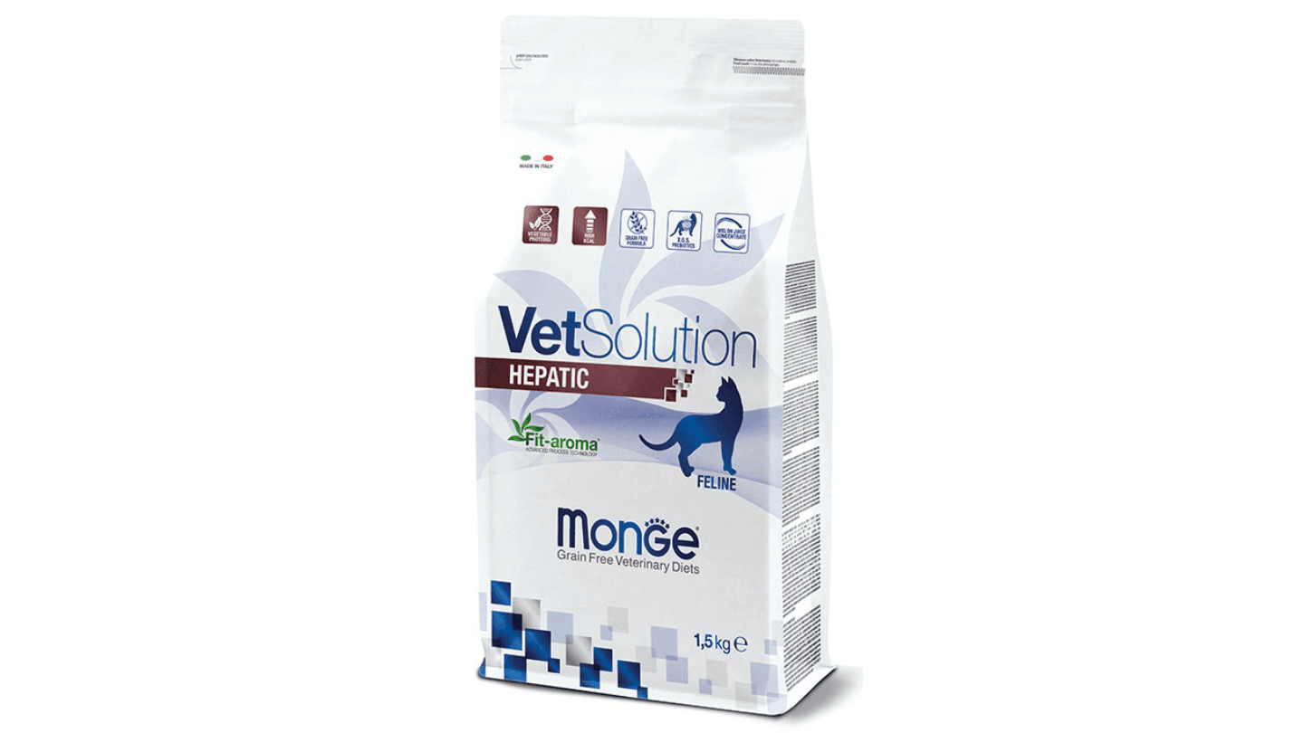 MONGE VETSOLUTION Medicinska hrana za mačke bez žitarica Hepatic 1.5kg