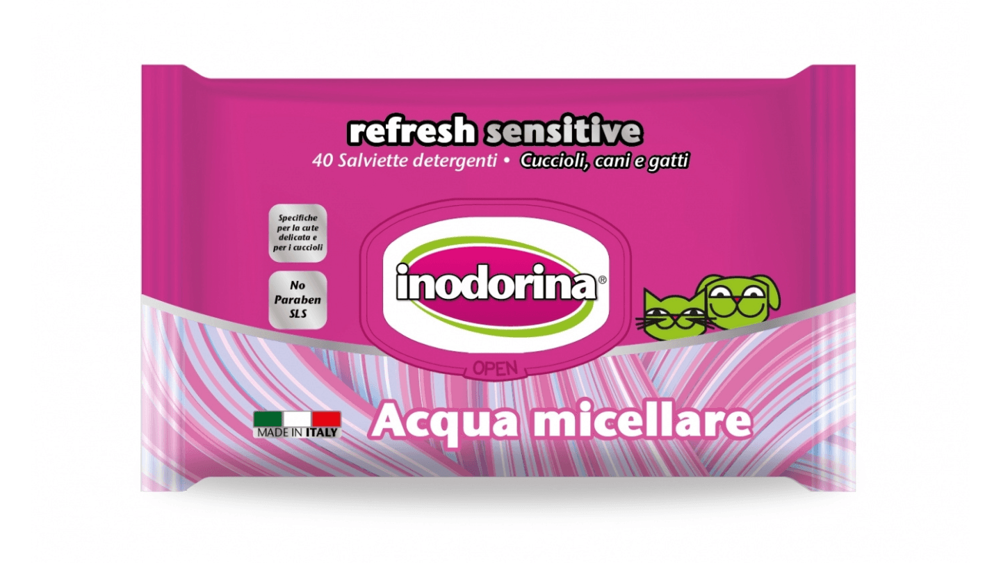 Selected image for INODORINA Vlažne maramice sa micelarnom vodom za ljubimce Sensitive Micellar Water 40/1