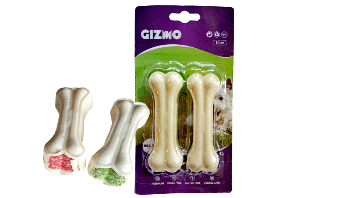 GIZMO Punjena kost poslastica za psa Chewing Bone with Vitamins 10cm 2/1