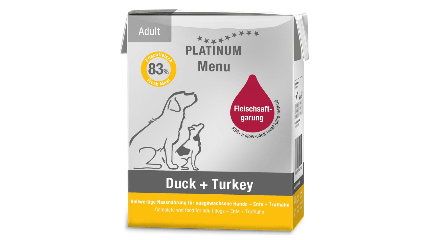 PLATINUM Vlažna hrana za pse Menu Duck&Turkey 185g