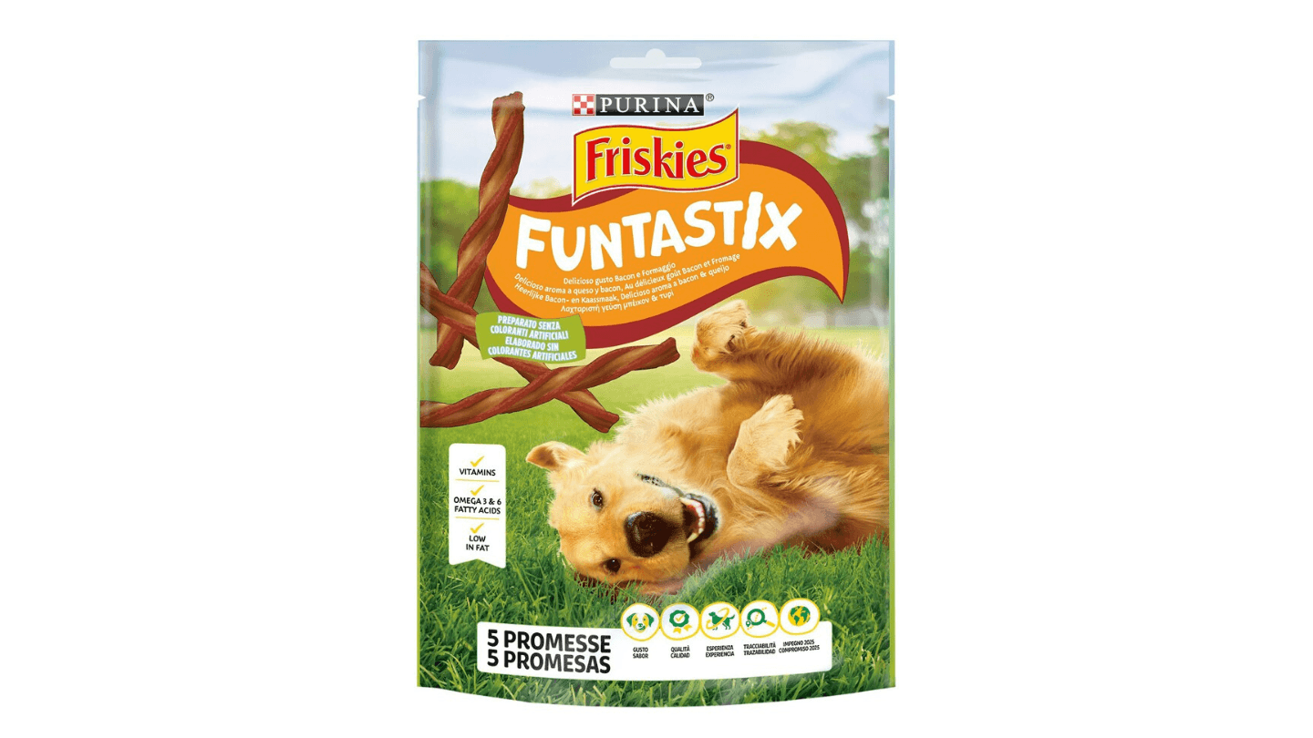 Selected image for FRISKIES Poslastica za pse sa ukusom slanine i sira Funtastix 175g