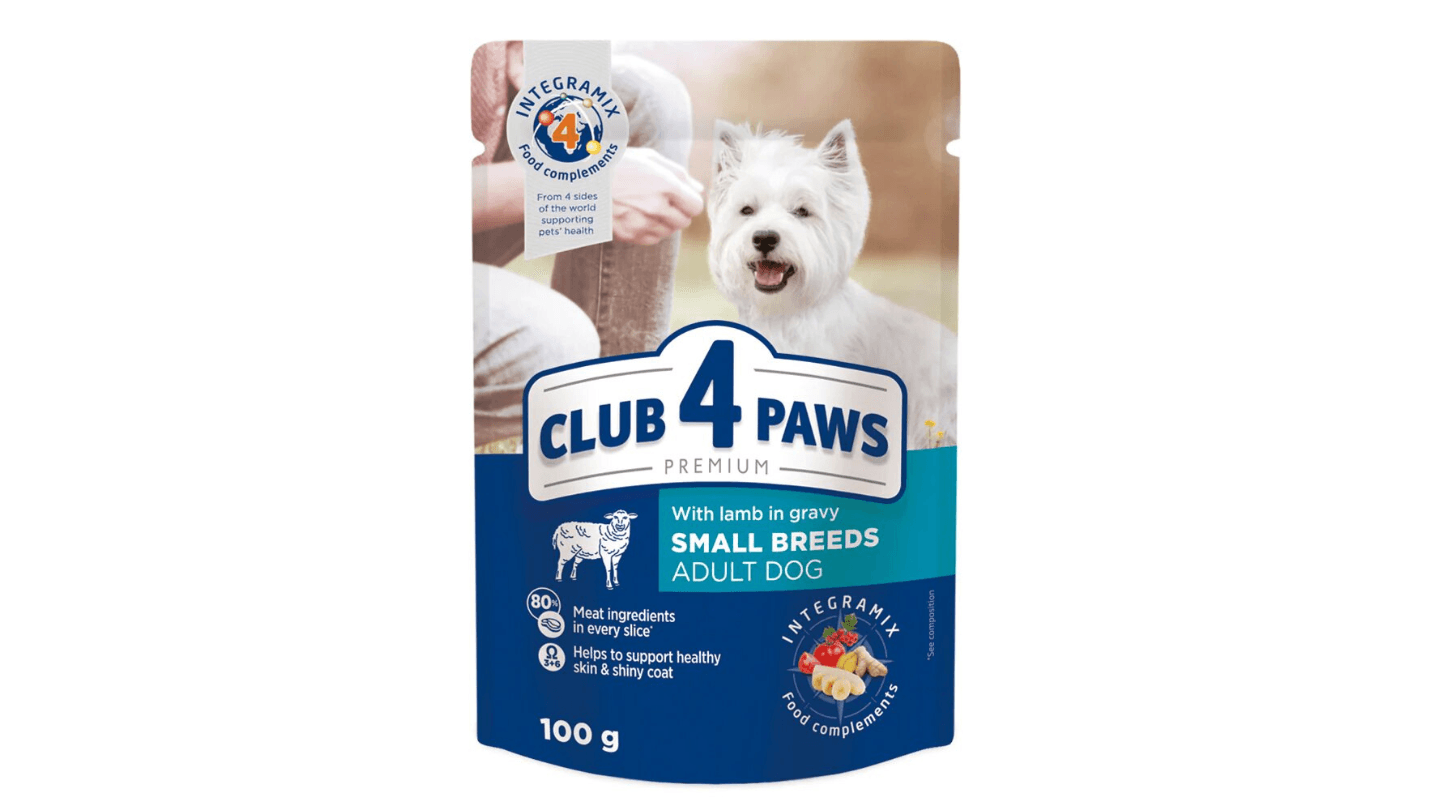 CLUB 4 PAWS Sosić za pse Adult Small Breed jagnjetina 100g