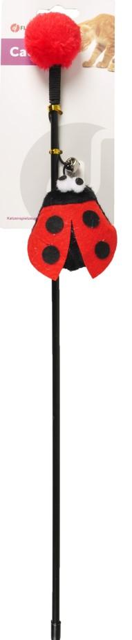 Selected image for FLAMINGO Igračka za mačke Pecaljka Happy Bug Dangler Ladybug crvena