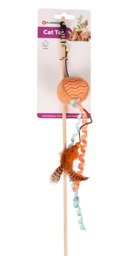 Selected image for FLAMINGO Igračka za mačke Pecaljka Kirk Dangler Ball 40cm narandžasta