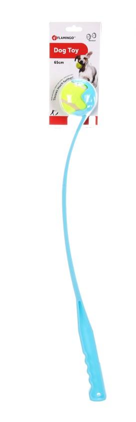 FLAMINGO Igračka za pse Teniska loptica sa katapultom 64cm plava