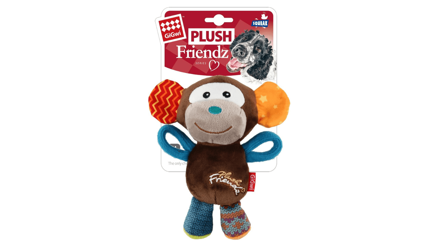 GIGWI Plišana igračka za pse Squeaker Monkey