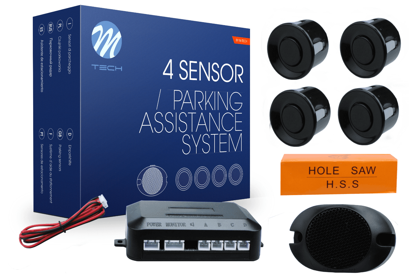 M-TECH Senzor za parkiranje sa zvučnim signalom crni
