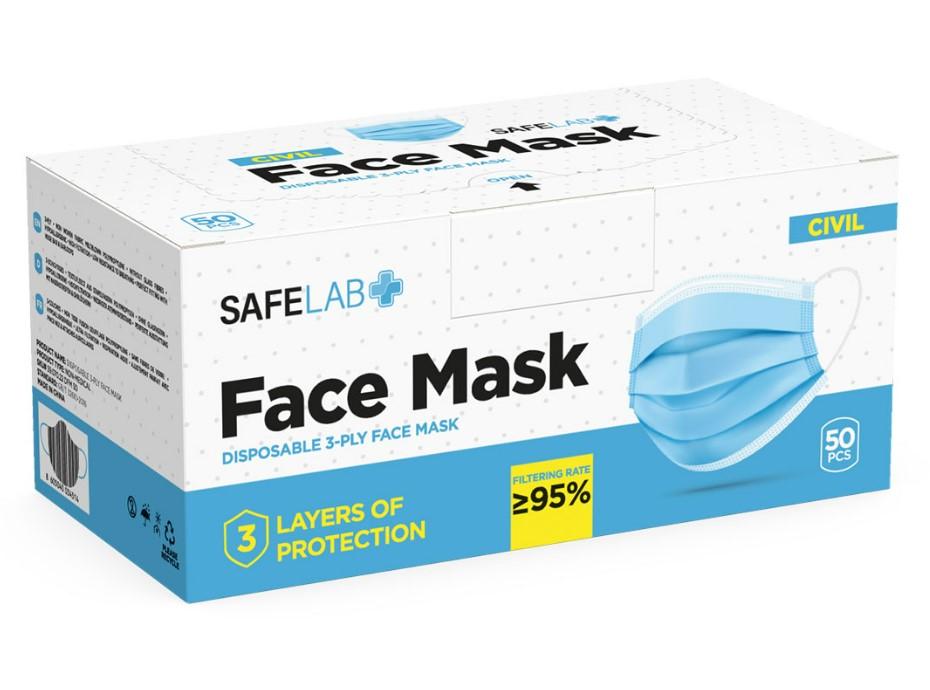 SAFELAB Zaštitne makse za lice 50/1 plave