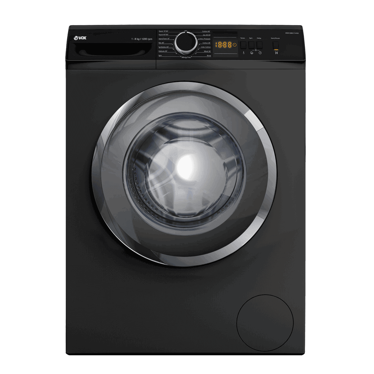 Selected image for VOX WM1280LT14GD Mašina za pranje veša, 8kg, 1200 obrtaja/min, 15 programa, Sivo-crna