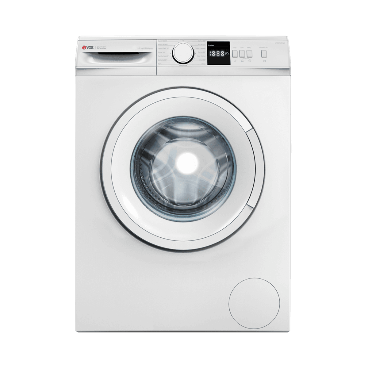 Slike VOX WMI1290T14A Mašina za pranje veša, 9kg, 1200 obrtaja/min, 15 programa, Bela