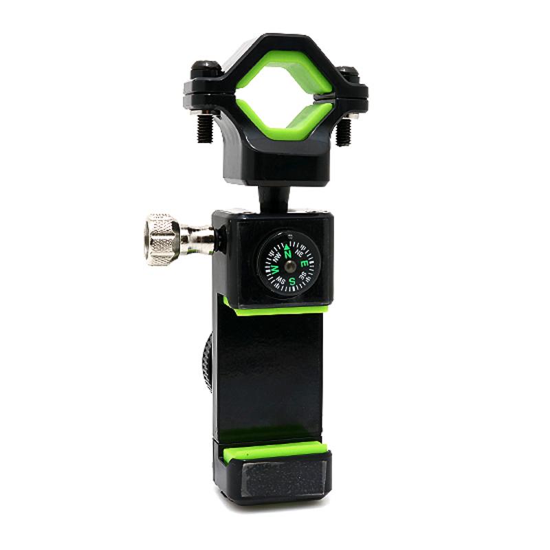 Drzač za mobilni telefon Q003 za bicikl sa svetlom i kompasom crno-zeleni