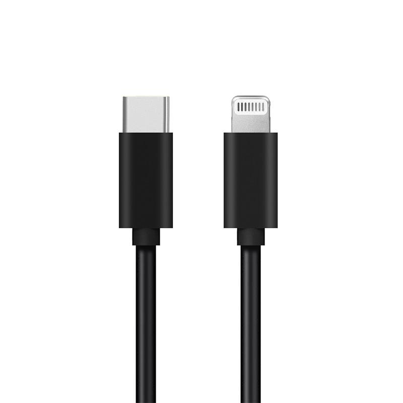 USB data kabl PD za iPhone Type C na lightning 3A 1m crni