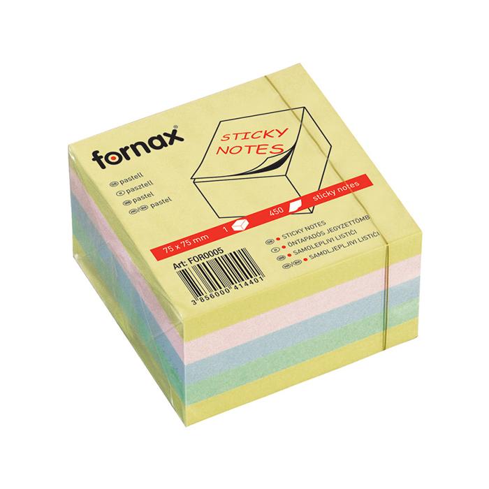 FORNAX Kocka samolepljivi listići 450 75x75 pastel