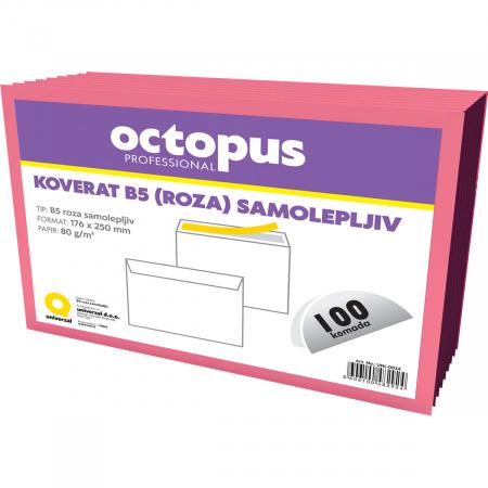 OCTOPUS Koverat B-5-CL 100/1 samolepljivi UNL-0034 roze