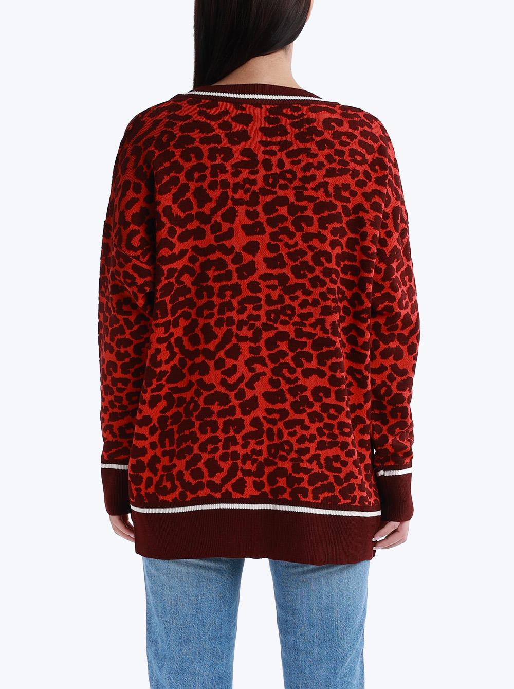 Slike QU STYLE Ženski džemper crveno-crni