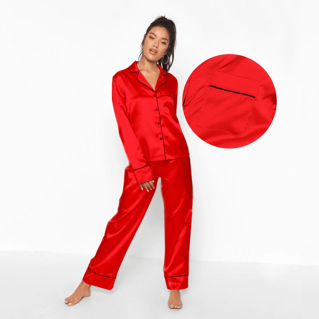 Ženska pidžama Basic crvena