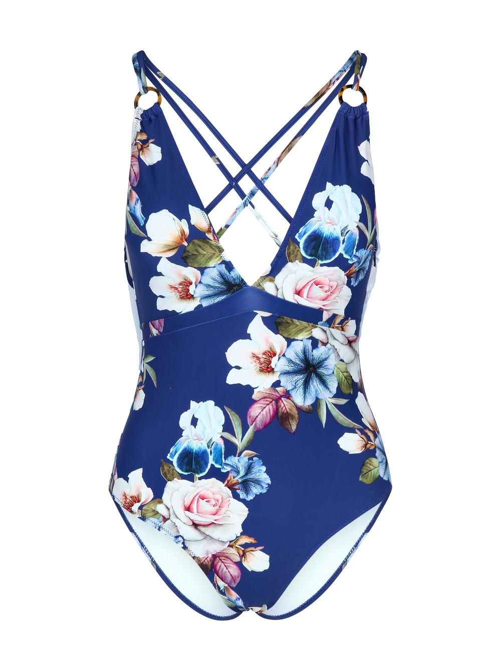 Selected image for CUPSHE Ženski jednodelni kupaći kostim sa cvetnim dezenom J18 teget