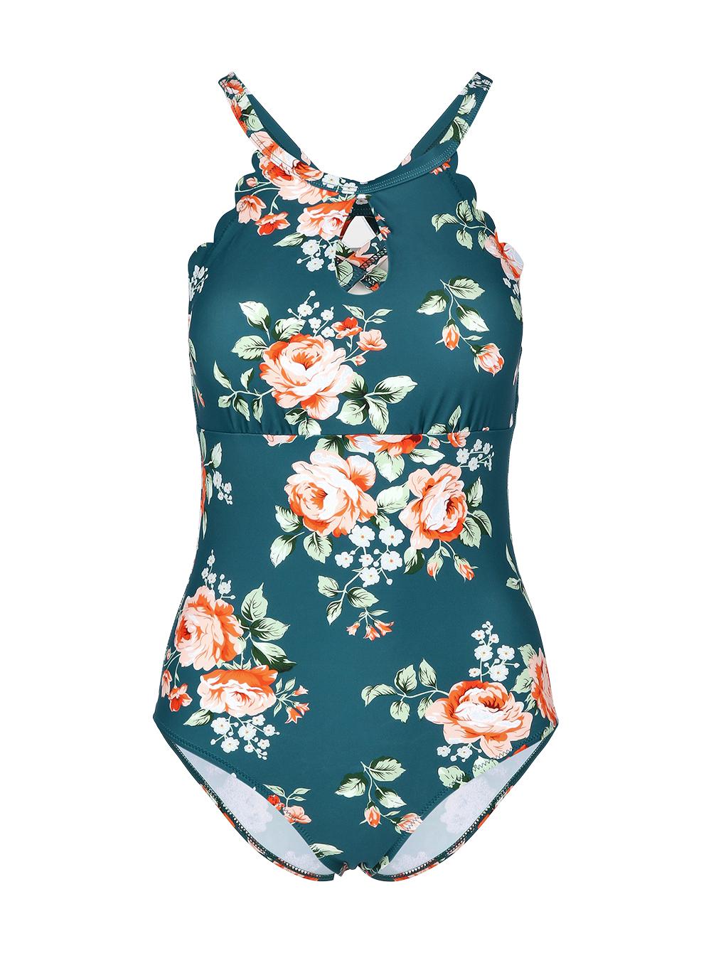 Selected image for CUPSHE Ženski jednodelni kupaći kostim sa cvetnim dezenom J13 zeleni