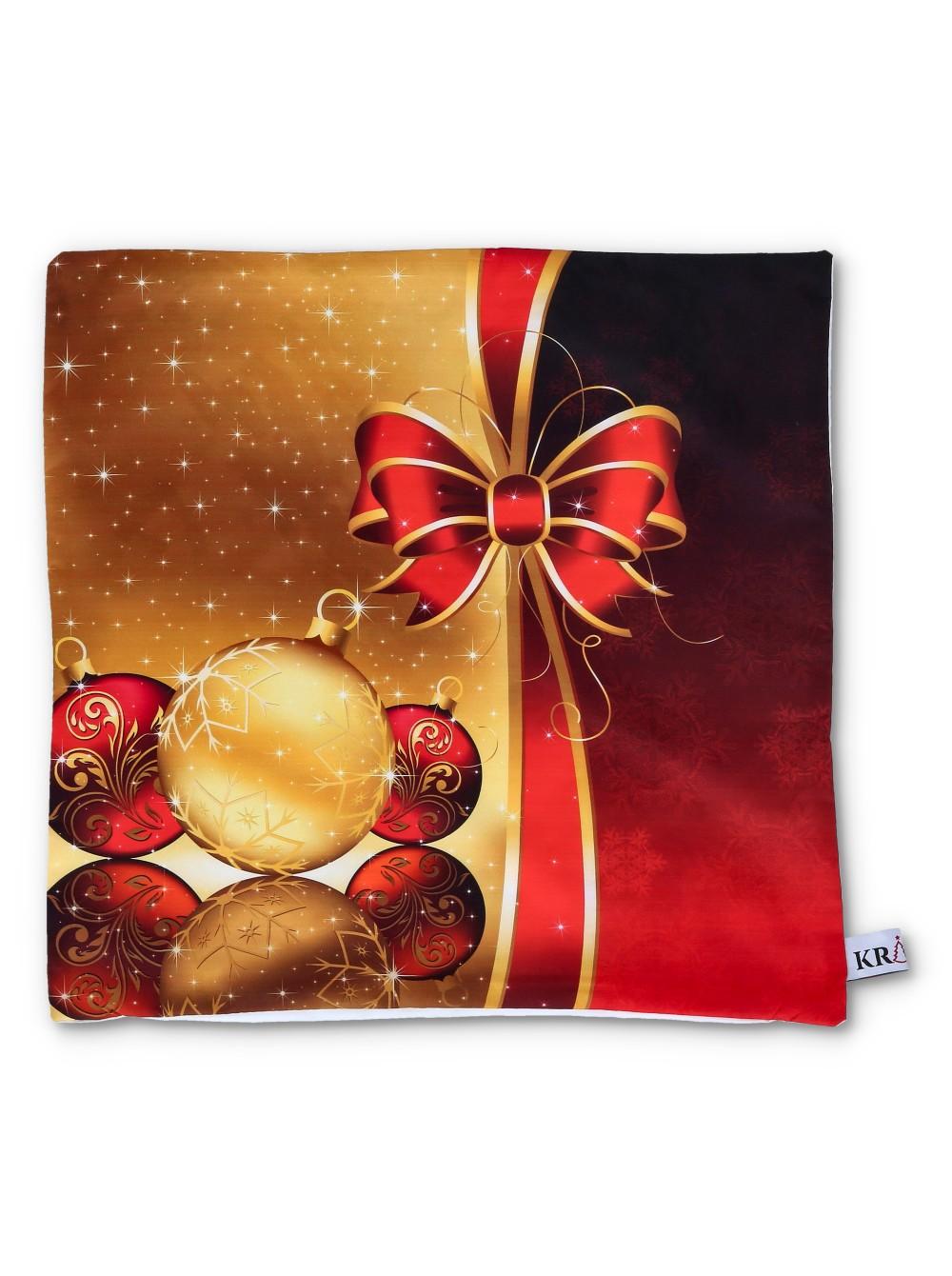 KRIST+ Novogodišnja jastučnica sa mašnom crveno-zlatna