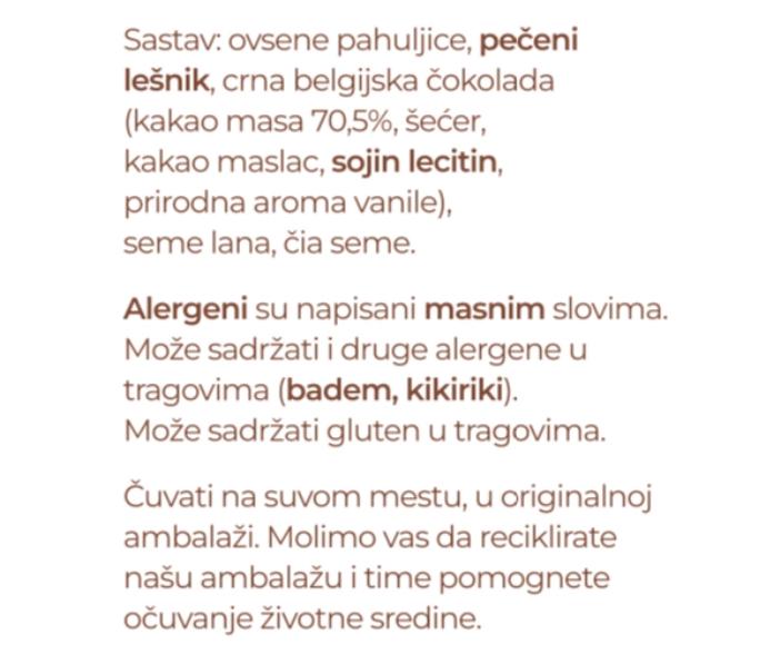 Selected image for ZDRAVKO FOOD Ovsena kaša čoko-lešnik