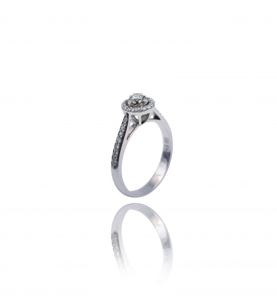 Selected image for Ženski prsten od Belog zlata sa Brilijantima, 585, 16mm