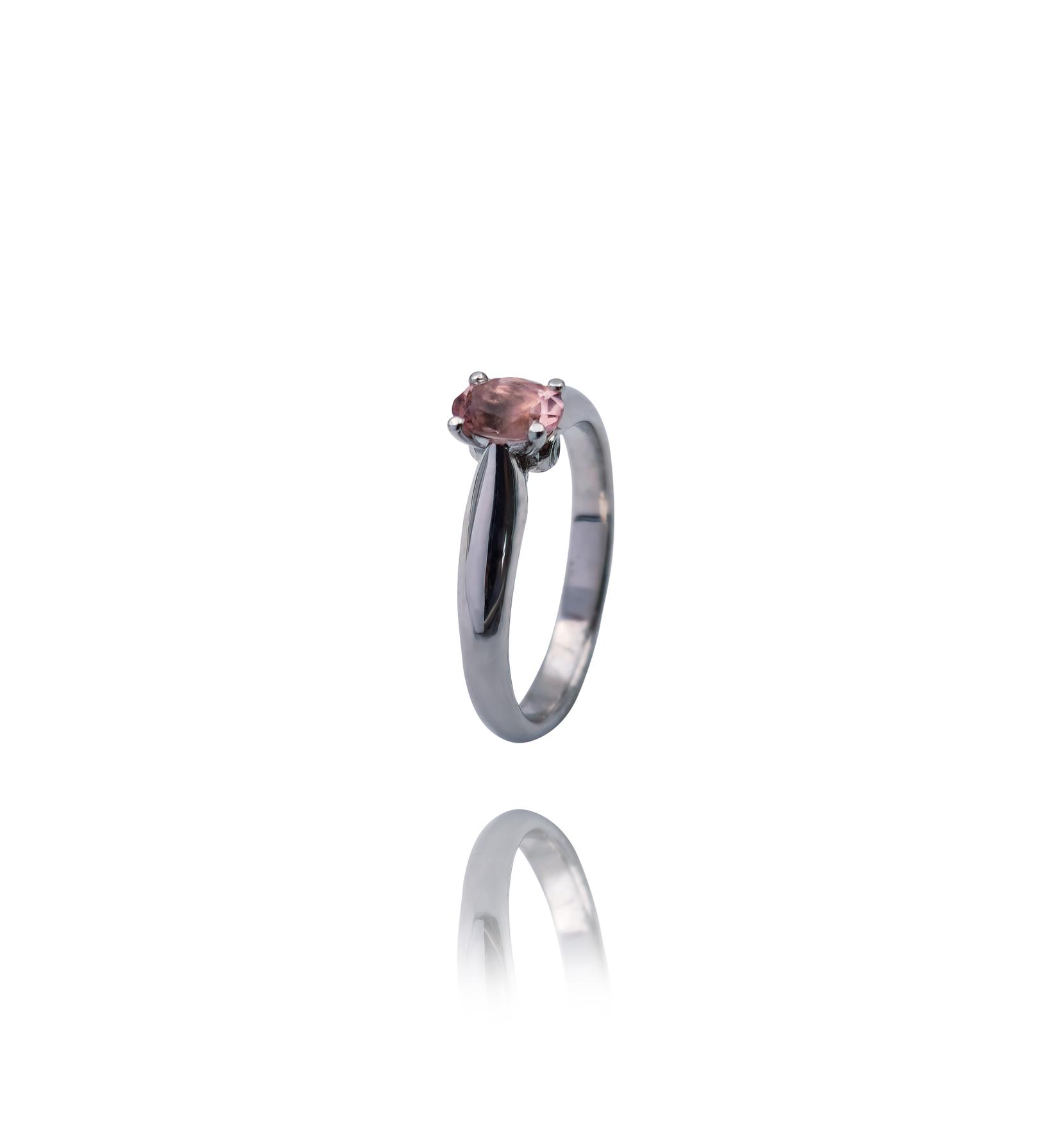 Selected image for Ženski prsten od Belog zlata sa Brilijantima i Morganitom, 585, 12mm