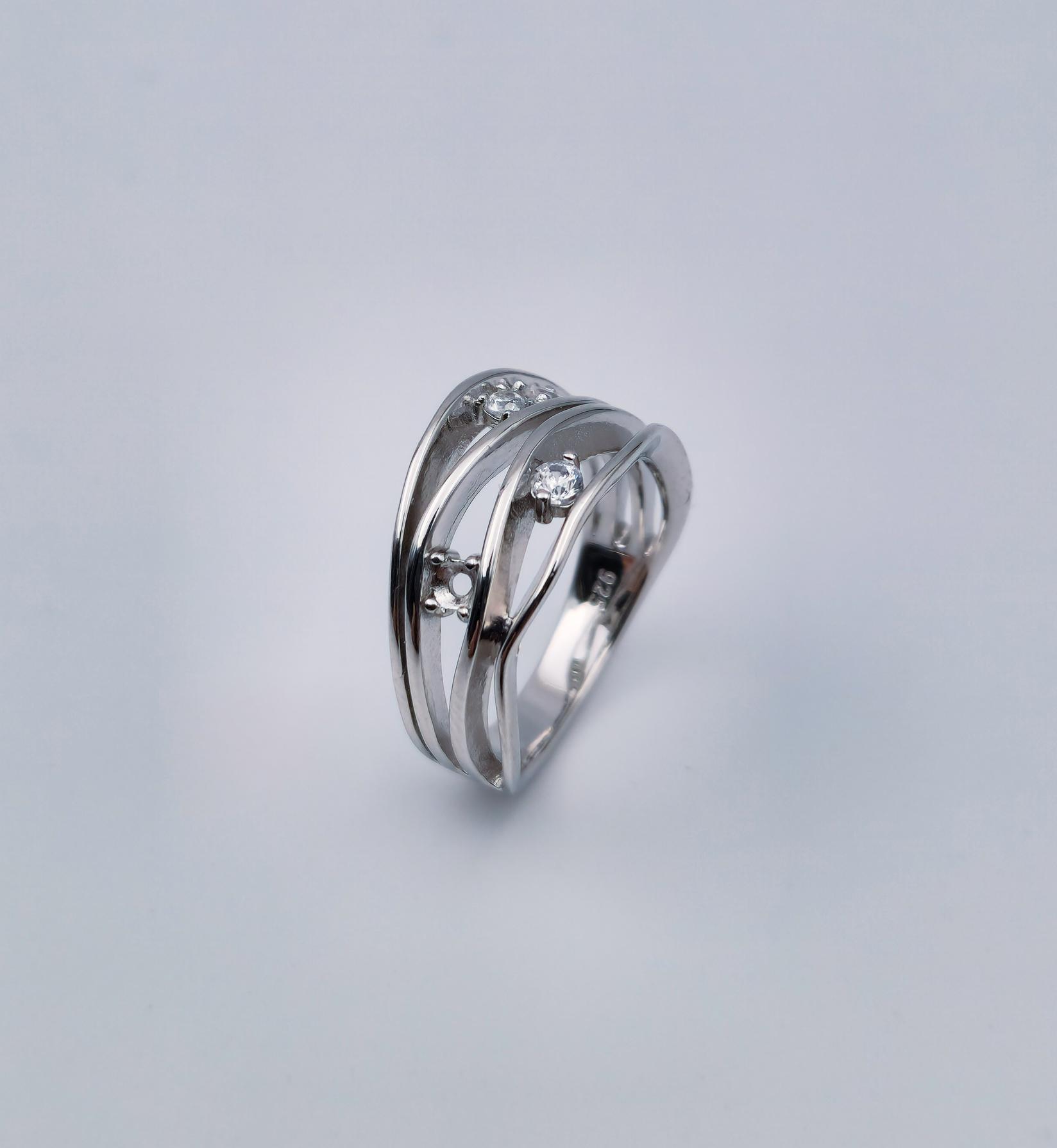 Ženski Srebrni prsten sa Cirkonima, 12mm