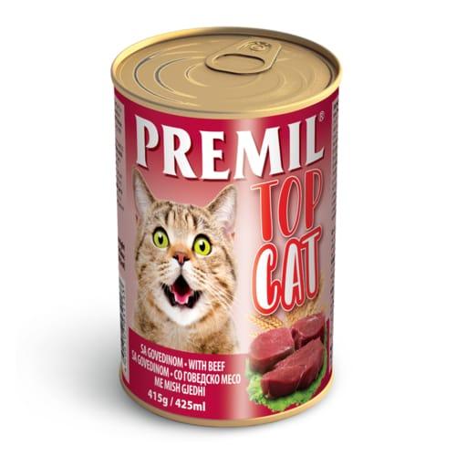 PREMIL Vlažna hrana za mačke Top Cat govedina 415g