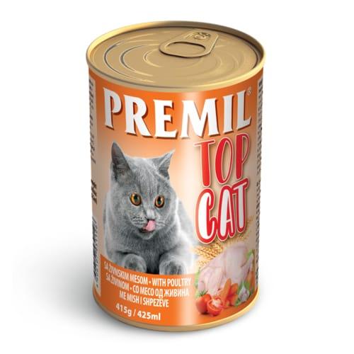 PREMIL Vlažna hrana za mačke Top Cat živina 415g