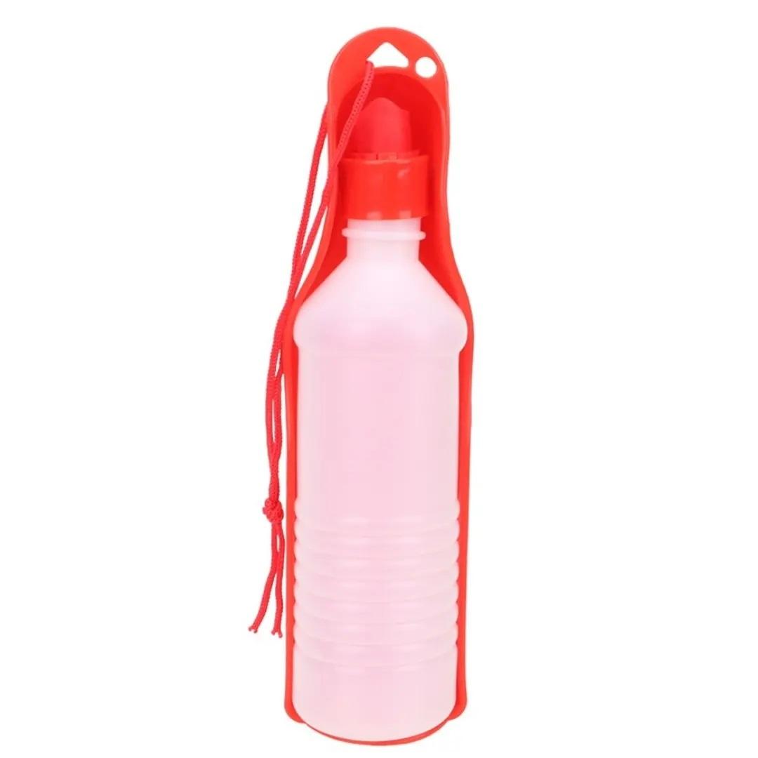KAMELEON Sklopiva flašica za vodu za pse 500ml crvena
