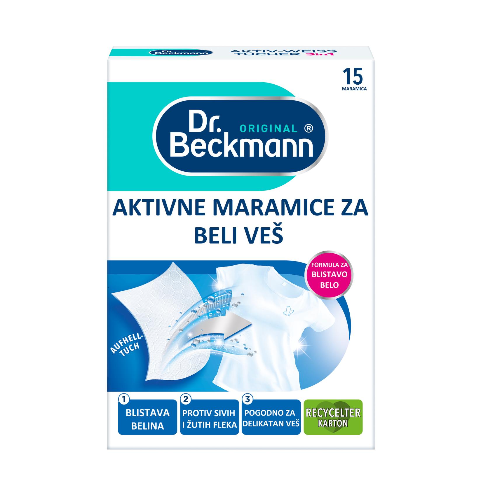 Dr.Beckmann Aktivne maramice za beli veš, 15 komada