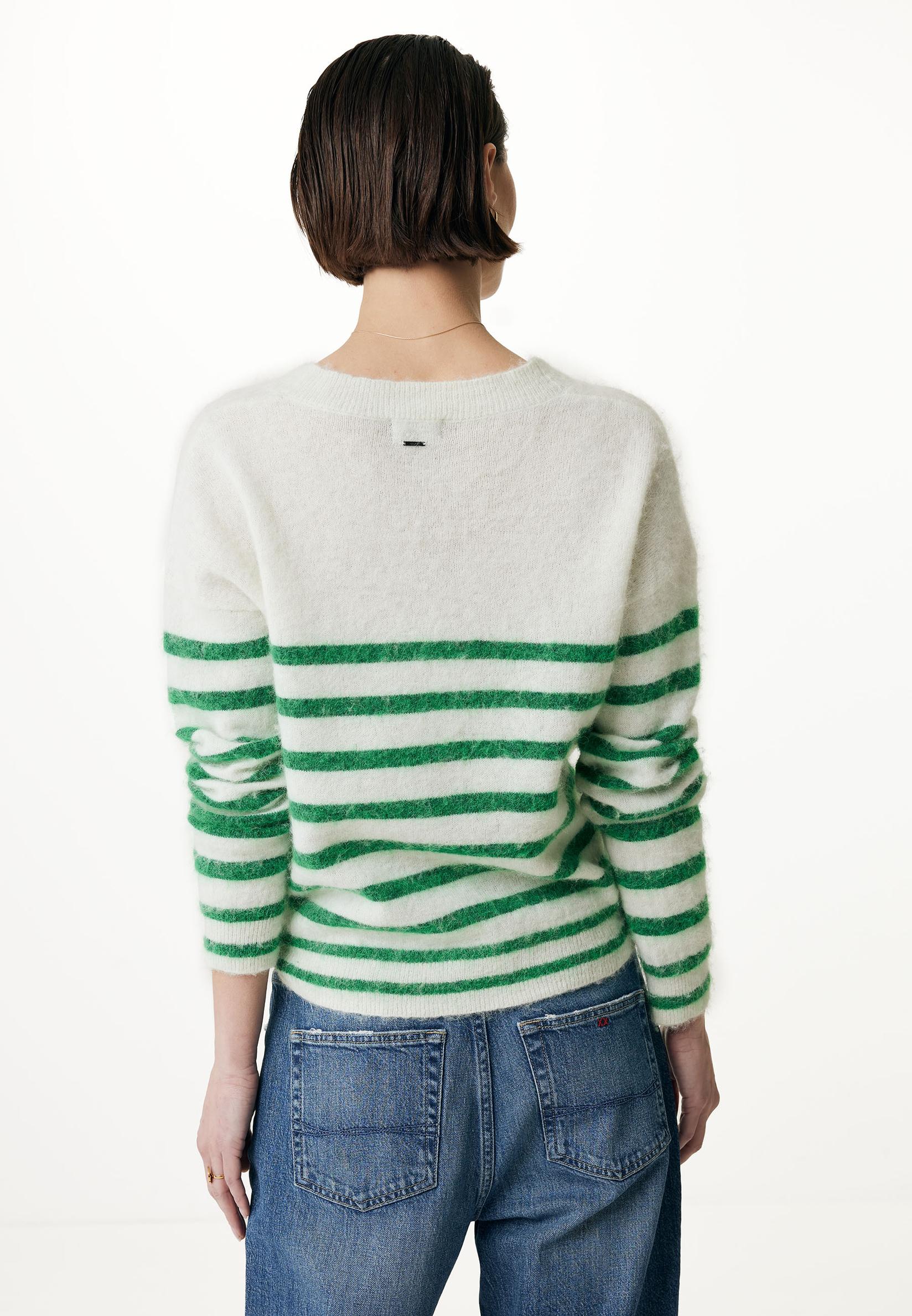 Selected image for MEXX Ženski džemper na pruge zeleno-beli