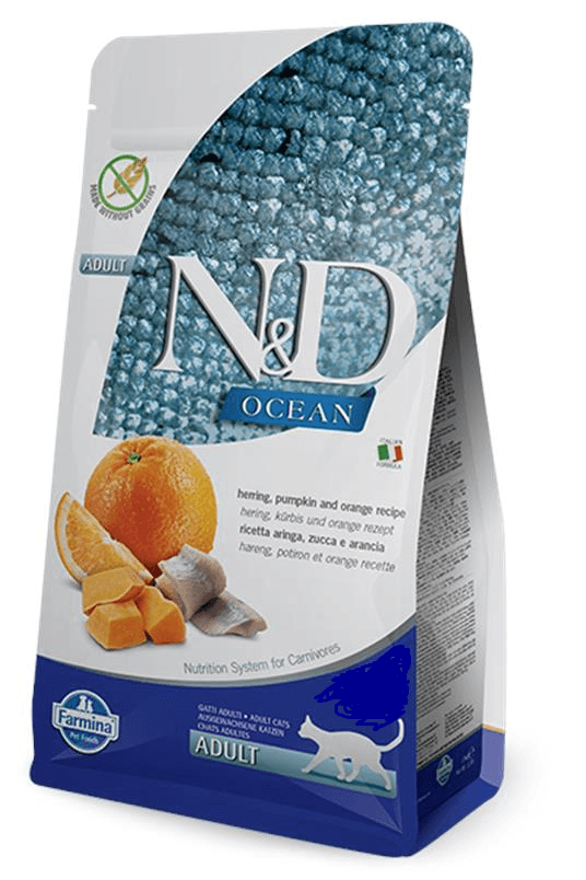 N&D Suva hrana za mačke - haringa, bundeva i pomorandža 5kg
