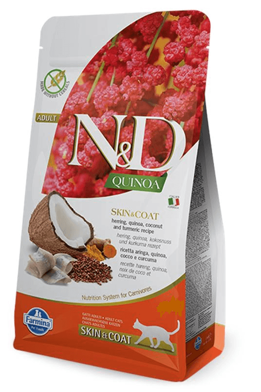 N&D Suva hrana za mačke namenjena negovanju kože i dlake - haringa i kokos 5kg